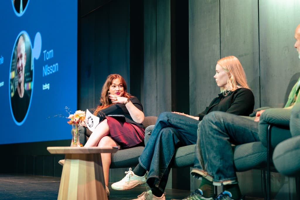 Stephanie moderating a panel discussion